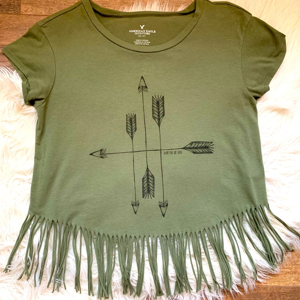 Crop Fringed Tee